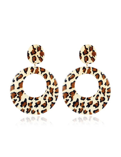 Fashion Leopard Acrylic Plate Earrings