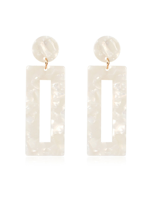Fashion White Acrylic Geometric Resin Earrings