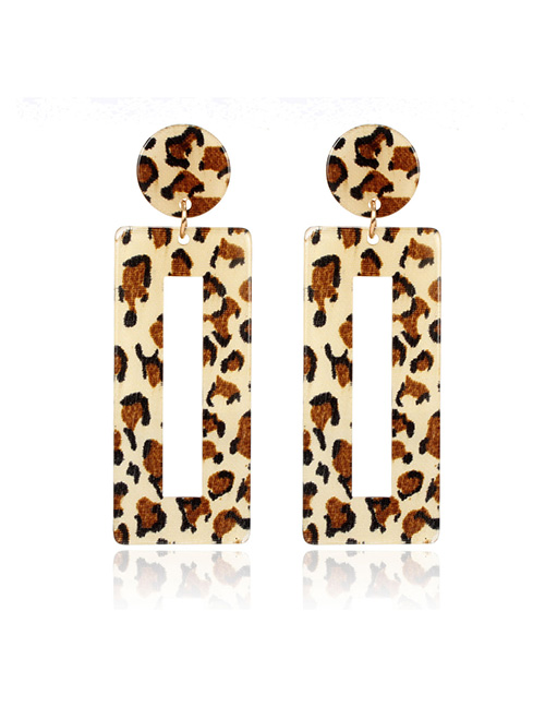 Fashion Leopard Acrylic Geometric Resin Earrings