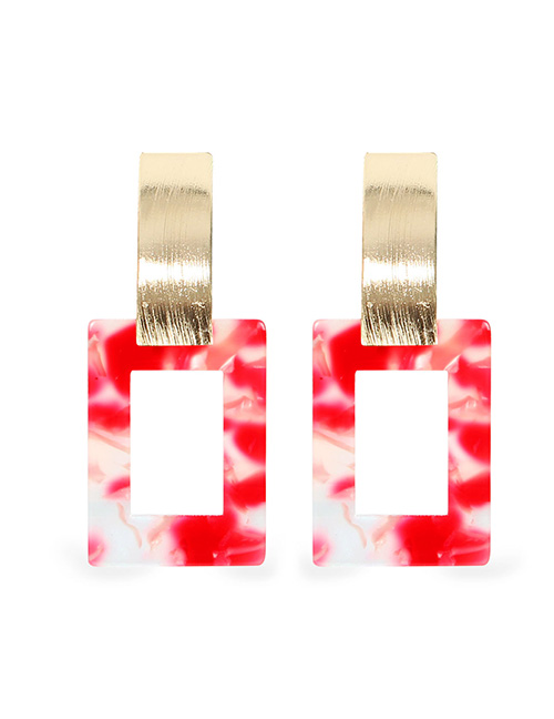Fashion Red Acrylic Earrings