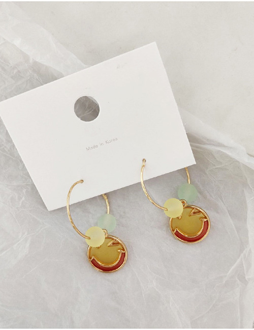 Fashion Smiley Yellow Fruit Transparent Earrings
