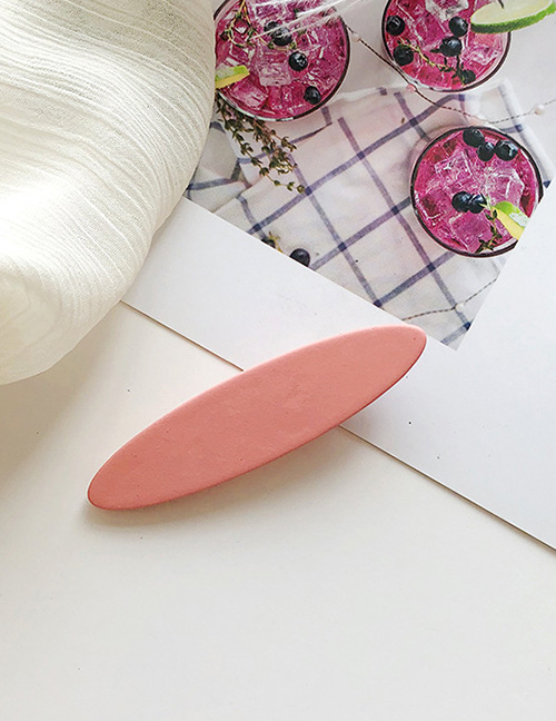 Fashion Pink Wooden Geometric Hair Clip