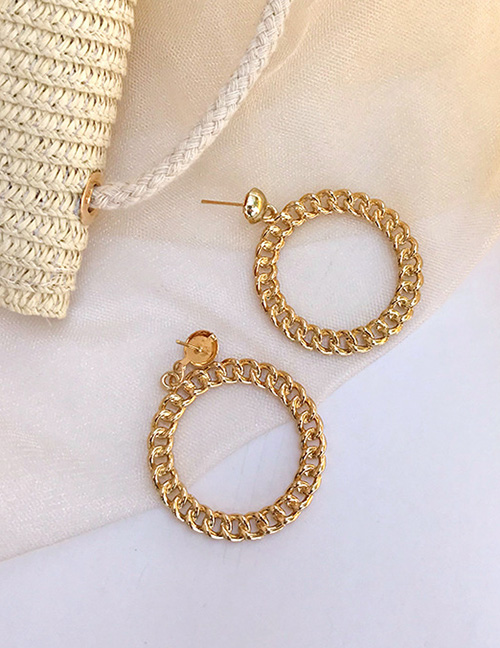 Fashion Gold Pearl Geometric Hollow Square Stud Earrings