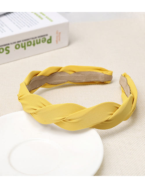Fashion Yellow Cloth Cross-knit Twist Headband