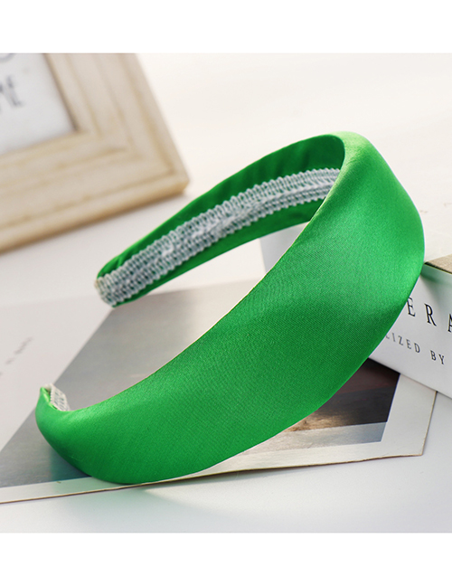 Fashion Green Light Plate Satin Sponge Wide-brimmed Headband
