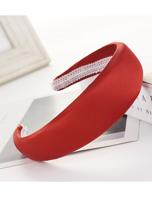 Fashion Red Light Plate Satin Sponge Wide-brimmed Headband