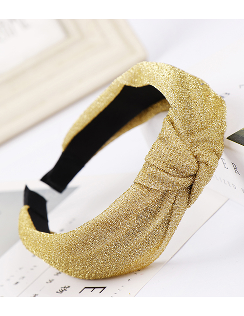 Fashion Light Gold Bright Silk Cloth Elastic Knotted Headband