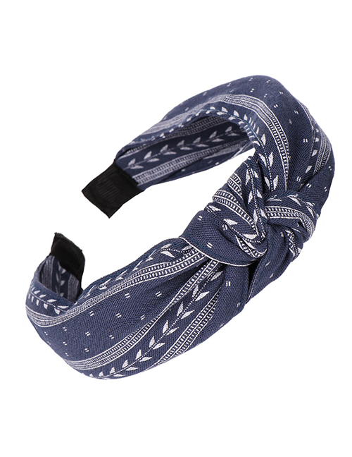 Fashion Navy Cloth Bow Knotted Wide-brimmed Headband