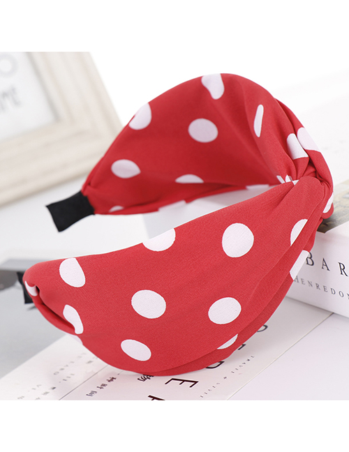 Fashion Red Dot Cross Wide Headband