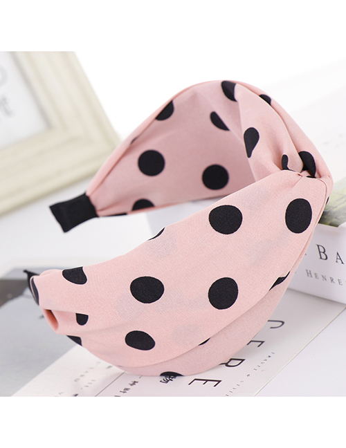 Fashion Pink Dot Cross Wide Headband
