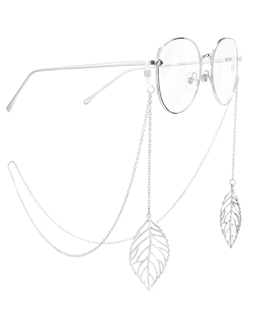 Fashion Silver Non-slip Metal Leaf Glasses Chain