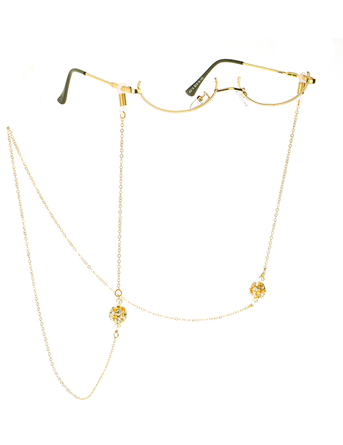 Fashion Golden Lantern Chain Star Zircon Lensless Glasses Frame