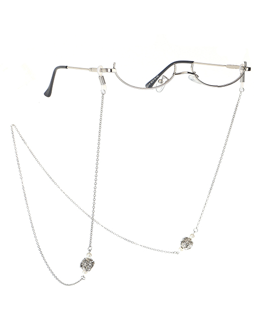 Fashion Silver Lantern Chain Star Zircon Lensless Glasses Frame