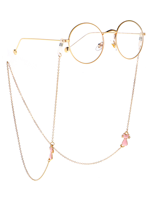 Fashion Gold Metal Cat Glasses Chain