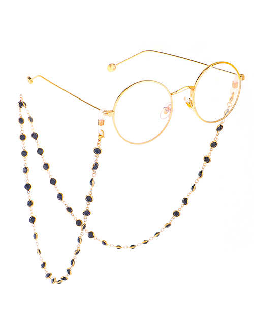 Fashion Gold With Black Transparent Glass Bead Chain