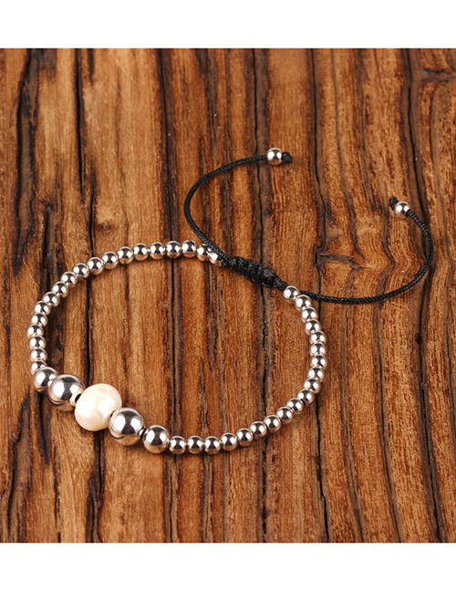 Fashion Silver Gold Plated Solid Copper Bead Adjustable Weave Freshwater Pearl Bracelet