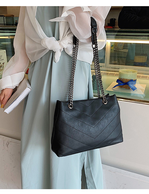 Fashion Black Large-capacity Shoulder Bag Chain Bag