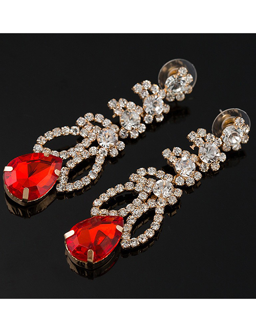Fashion Red Diamond Earrings