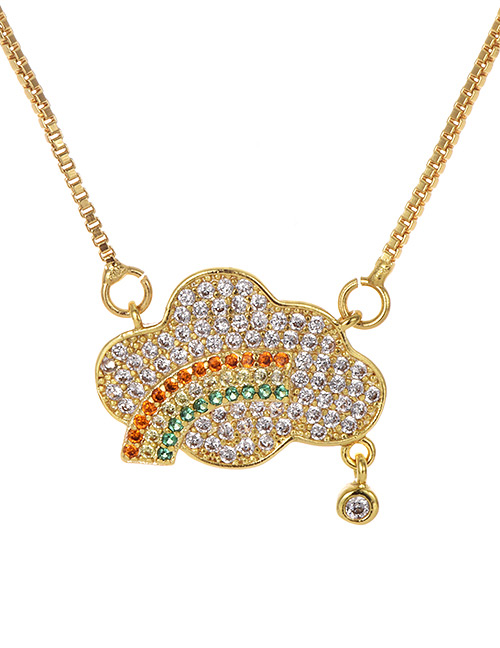 Fashion Gold Copper Inlaid Zircon Cloud Necklace