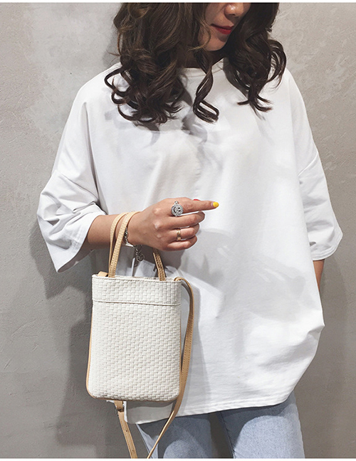Fashion White Contrast Crossbody Shoulder Bag