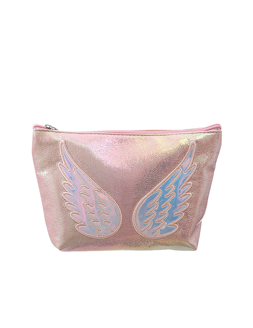 Fashion Pink Pu Laser Mermaid Embroidered Pencil Case