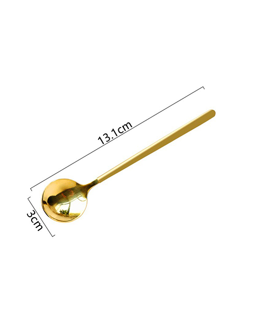 Fashion 13cm Titanium Gold Spoon 304 Stainless Steel Dessert Spoon