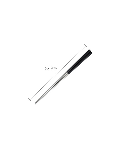 Fashion Black Silver Chopsticks 304 Stainless Steel Black Titanium Gold Square Anti-hot Chopsticks Set