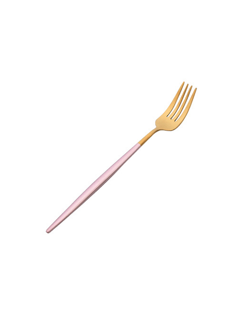 Fashion Pink Gold Fork 304 Stainless Steel Knife And Fork Spoon Brushed Tableware Three-piece Suit
