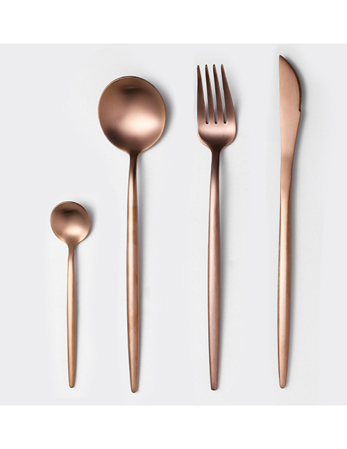 Fashion Rose Gold 4 Piece Set (cutlery Spoon + Coffee Spoon) 304 Stainless Steel Cutlery Cutlery Set