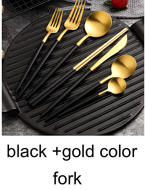 Fashion Black Gold Fork 304 Stainless Steel Cutlery