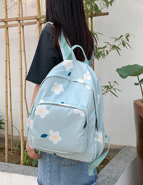 Fashion Sky Blue Flower Backpack