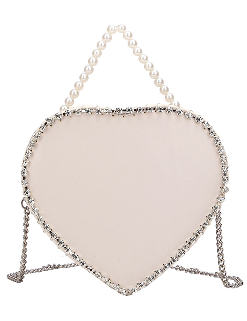 Fashion White Large Heart-chain Single Shoulder Messenger Bag