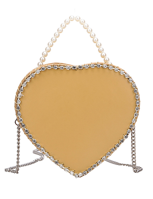 Fashion Yellow Large Heart-chain Single Shoulder Messenger Bag