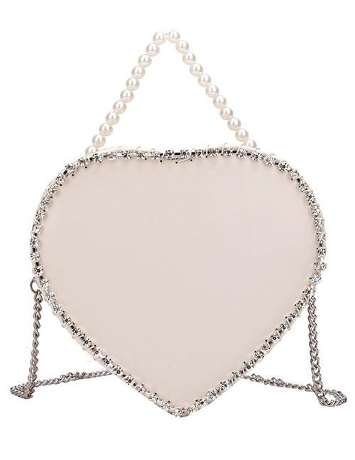 Fashion White Trumpet Heart-chain Single Shoulder Messenger Bag