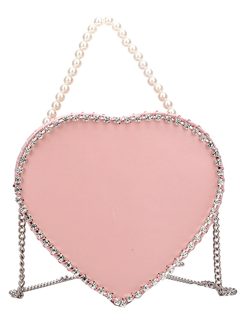 Fashion Pink Trumpet Heart-chain Single Shoulder Messenger Bag