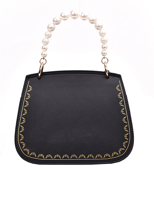 Fashion Black Pearl Handbag Shoulder Messenger Bag