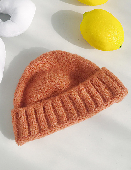 Fashion Thick Side Short Orange Wool Knit Parent-child Melon Cap