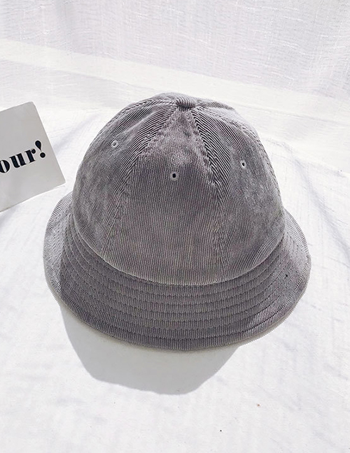 Fashion Corduroy Light Board Gray Fisherman's Hat