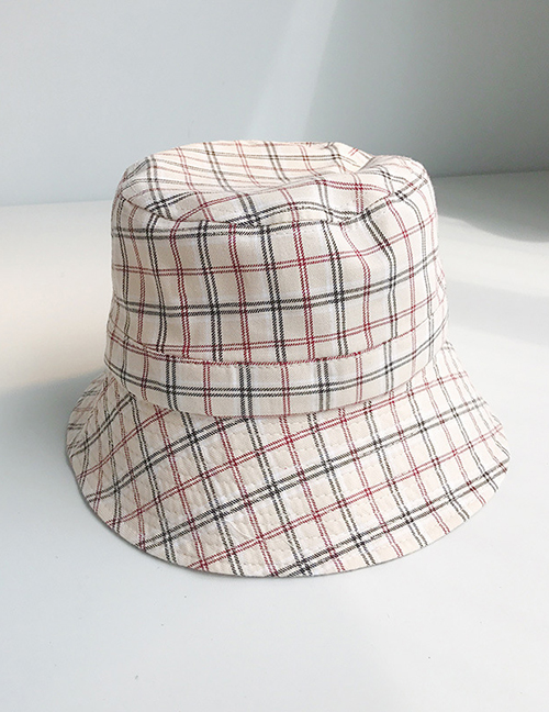 Fashion Small Plaid Beige Plaid Fisherman Hat