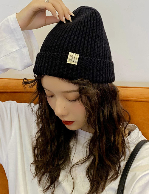 Fashion N-word Patch Black Knitted Cap
