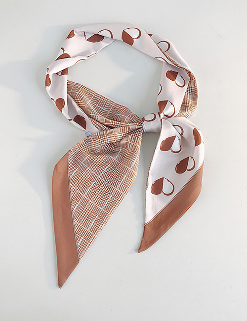 Fashion Two-color Love Houndstooth Wide Strip Double Sided Small Scarf