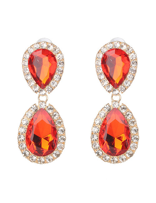 Fashion Red Water Droplet Earring