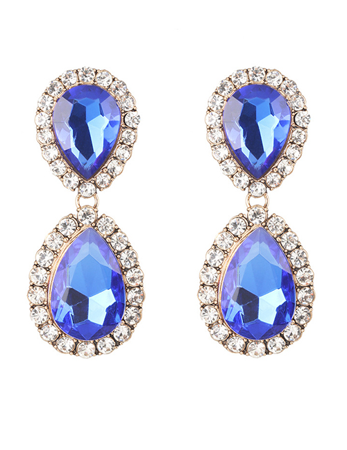 Fashion Blue Water Droplet Earring