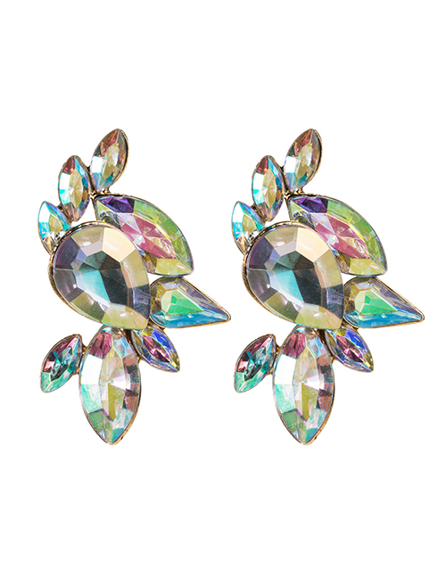 Fashion Ab Color Acrylic Diamond Geometric Earrings