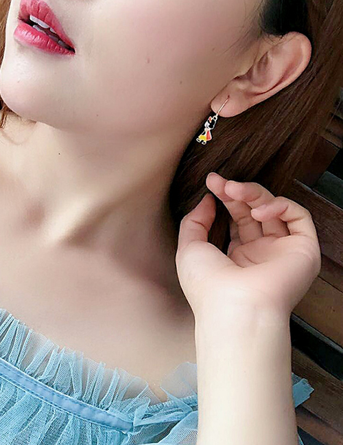 Fashion F Prince Princess Color Asymmetrical Earrings