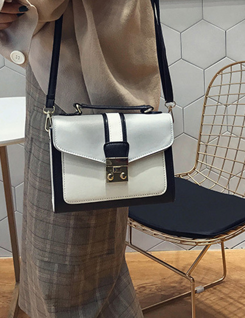 Fashion Gray Contrast Stitching Shoulder Bag Shoulder Bag