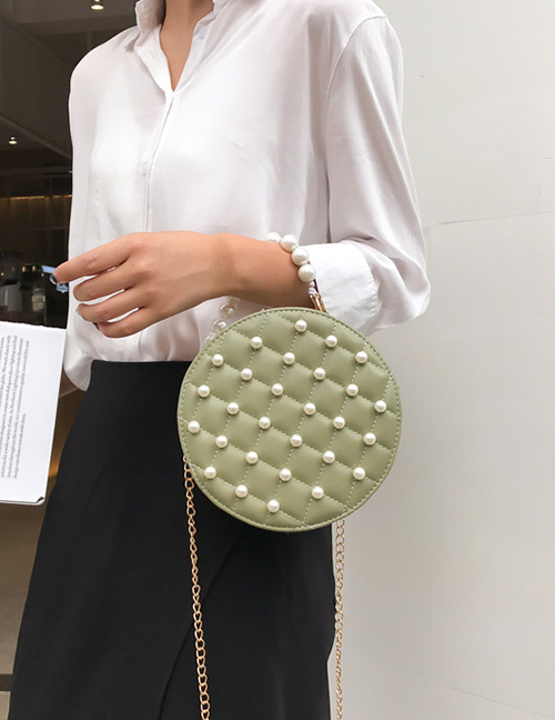 Fashion Green Chain Pearl Handbag Shoulder Messenger Bag