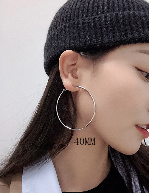 Fashion Silver 40mm Metal Big Ear Ring