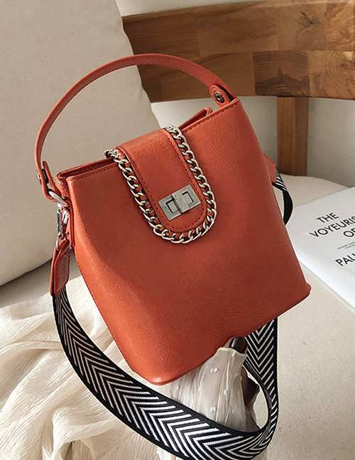 Fashion Orange Chain Lock: Shoulder Bag: Shoulder Bag