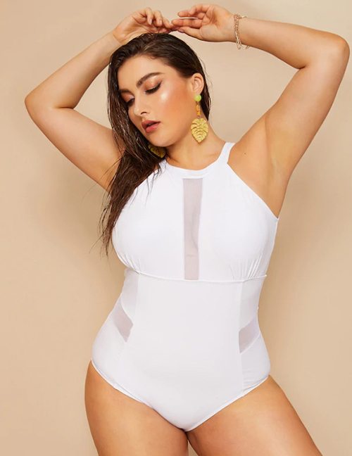 Fashion White One-piece Swimsuit